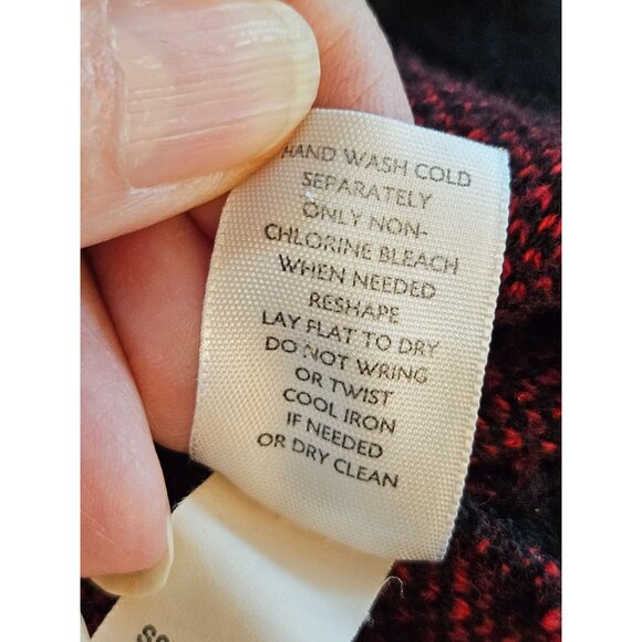 J. Jill Sweater Medium Red & Black Buffalo Plaid Crewneck Long Sleeve Cabincore - Picture 7 of 9